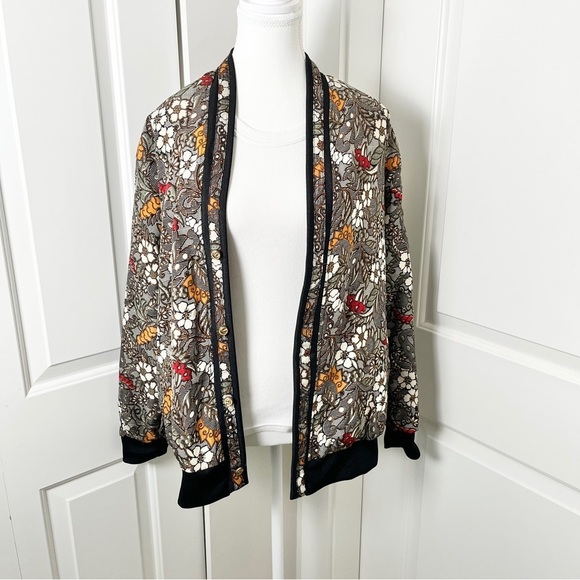 Vintage Reversible 2-in-1 Floral & Animal Print Bomber Jacket - Large - Picture 7 of 15